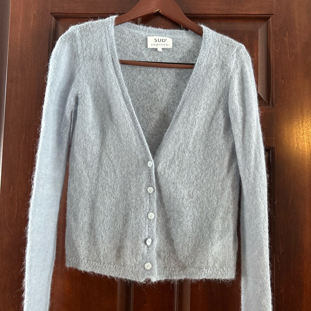 SUD Express Mohair Alpaca Cardigan Sweater Small Made In Italy Paris Boutique